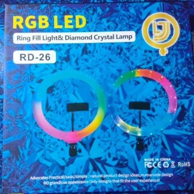 Кільцева лампа LED RGB Crystal RD-26 з утримувачем для телефону - фото 3