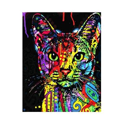Набор для росписи по номерам Strateg Яркая кошка 40х50 см (VA-0149-mt)