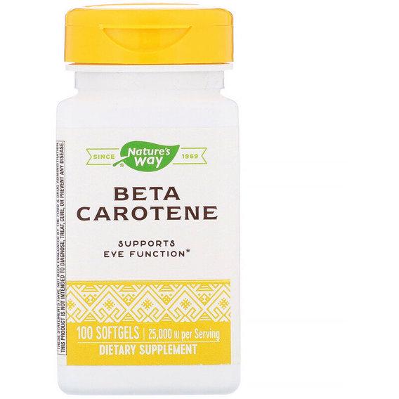 Витамин A Nature's Way Beta Carotene 25 000 IU 100 Softgels (NWY40131)