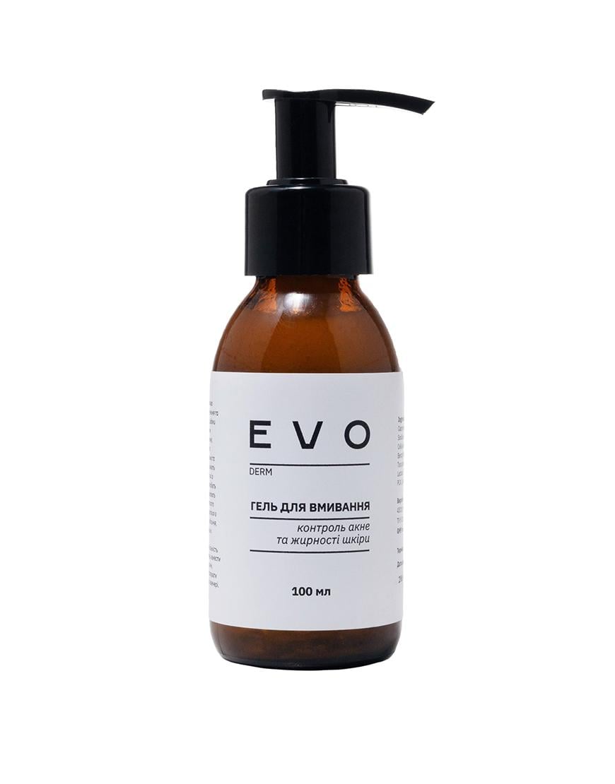 Гель для вмивання контроль акне та жирності шкіри EVO DERM 30 мл