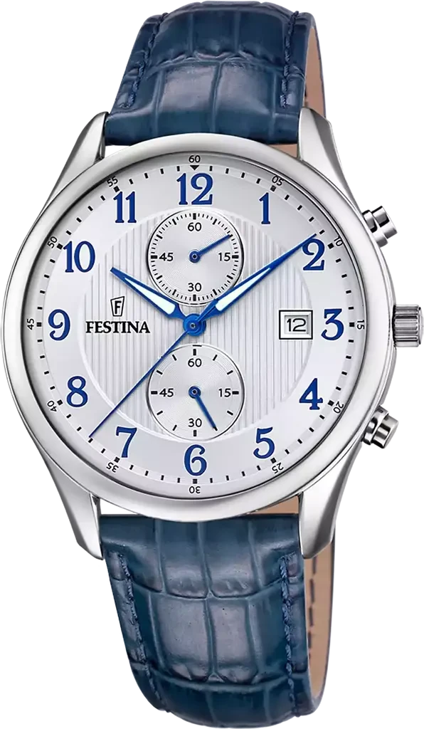Наручные часы мужские Festina F6855/A Timeless Chronograph со стальным корпусом WR 50 м и серебристым циферблатом