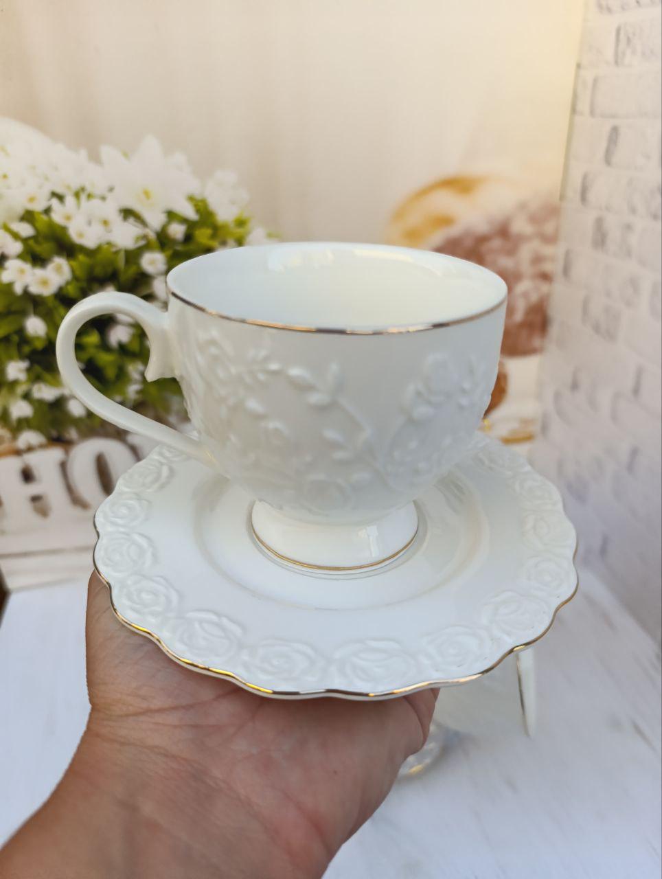 Чайный сервиз SNT Перлита фарфоровая на металлической стойке 260 мл 13 предметов Белый (15220-00) - фото 3 Чайный сервиз SNT Перлита фарфоровая на металлической стойке 260 мл 13 предметов Белый (15220-00) - фото 3