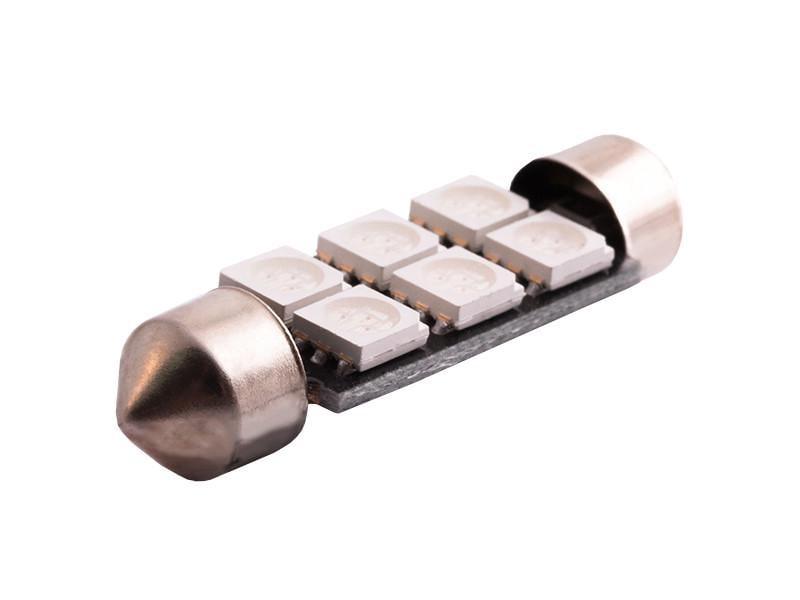 Автолампа светодиодная C5W SV8,5 12 В 41 мм SMD5050-6led Синий (510)