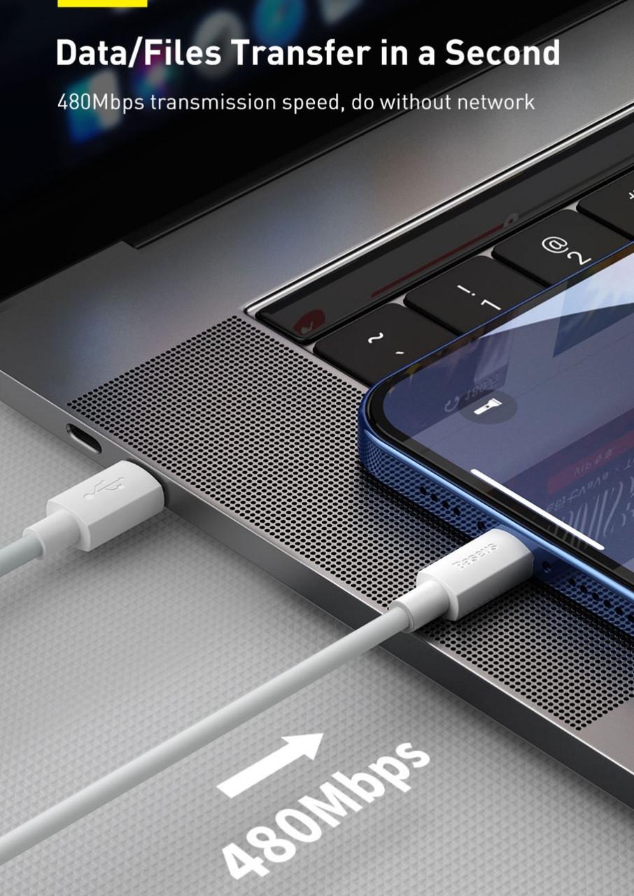 Кабель Baseus Type-C Lightning PD 20w 1,5 м White (25397408) - фото 7 Кабель Baseus Type-C Lightning PD 20w 1,5 м White (25397408) - фото 7