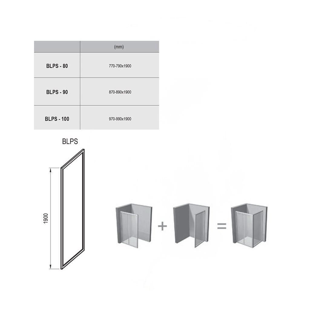 Душова стінка Ravak Blix BLPS 9BH40U00Z1 80x190 см профиль Сатин (85515) - фото 2