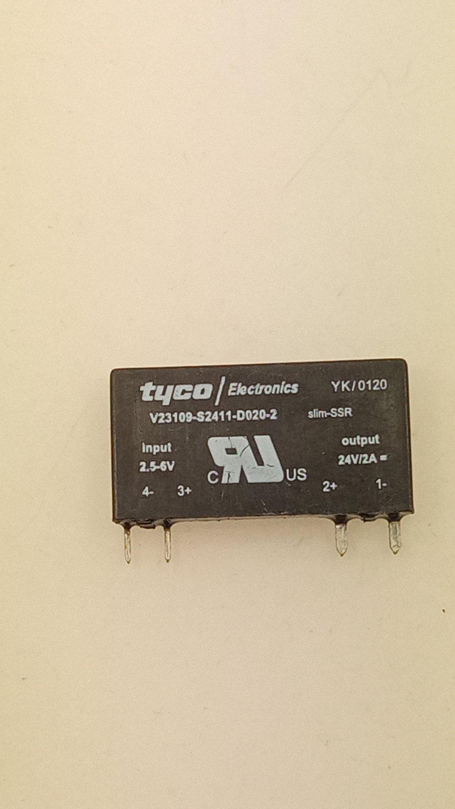 Реле твердотельное TYCO V23109-S2411-D020-2 In=2.5-5V Out 2A/24V DC (18376)