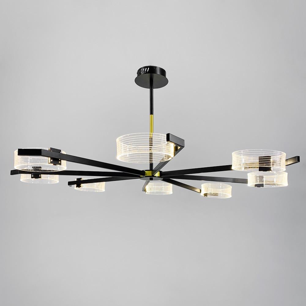 Люстра дизайнерская с акриловыми кругами на 3 режима освещения (J1828/8)