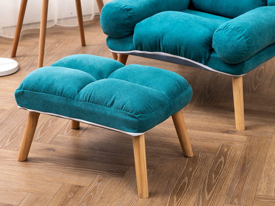 Розкладне крісло для відпочинку Uszak Dior з підставкою для ніг Блакитний - фото 4