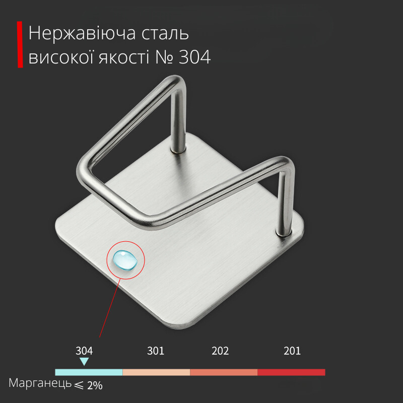 Держатель-подставка для губки или полотенца в ванную комнату или кухню Серебристый (00486) - фото 5