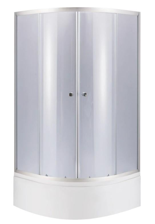 Душевая кабина полукруглая Lidz Latwa SC80x80.SAT.HIGH.GR стекло тонированное 4 мм с душевым поддоном Kapielka ST 80x80x41 см с панелью (64609)