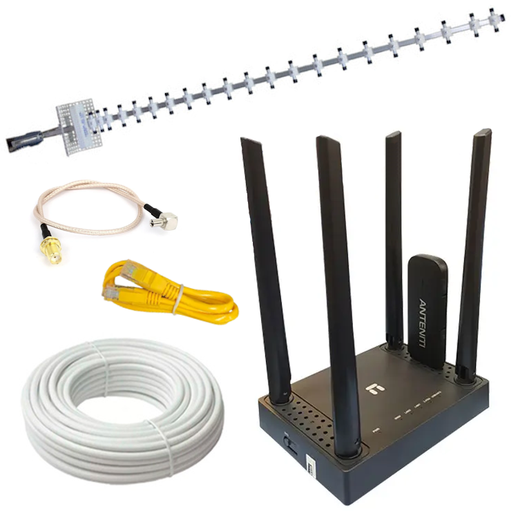 Комплект интернета Netis N5 4G Wi-Fi для удаленной местности с антенной 21 dB (256)