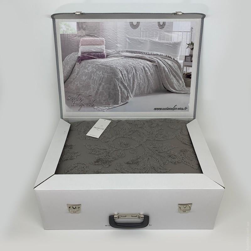 Простынь махровая Maison D'or Sanda евро 220x240 см Dark grey (2000022264848)