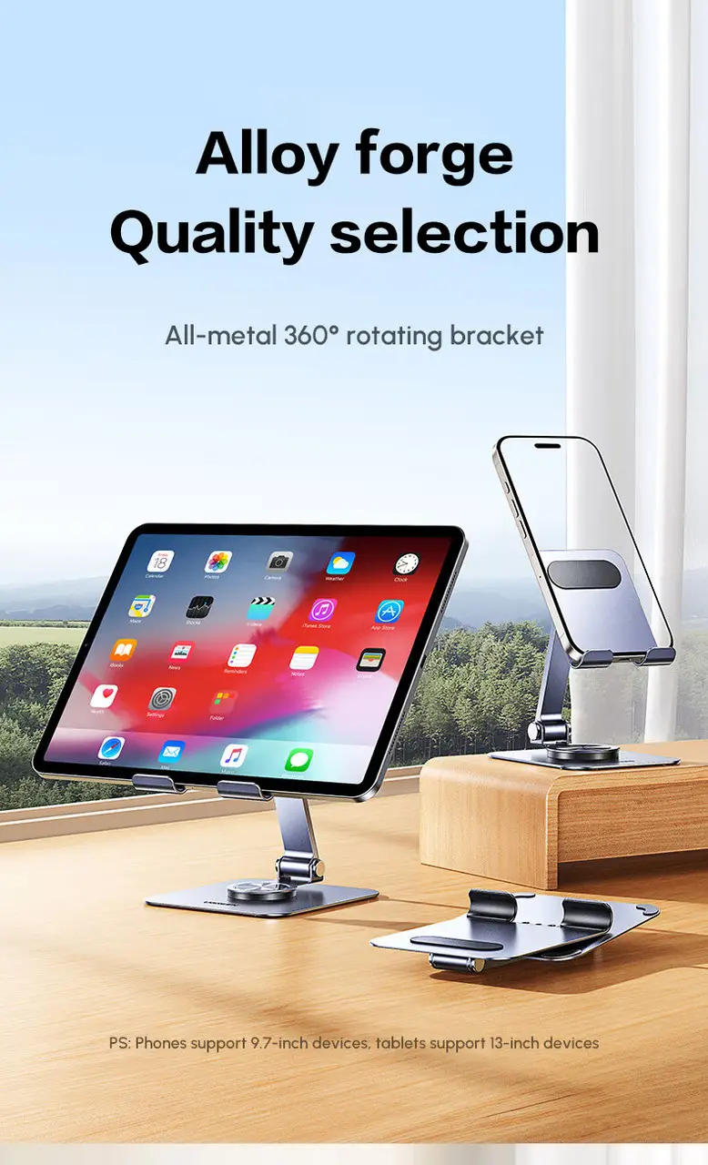 Підставка для смартфона UGREEN LP892 до 9.7'' алюмінієва з регулюванням нахилу 180° Grey (45858) - фото 8 Підставка для смартфона UGREEN LP892 до 9.7'' алюмінієва з регулюванням нахилу 180° Grey (45858) - фото 8