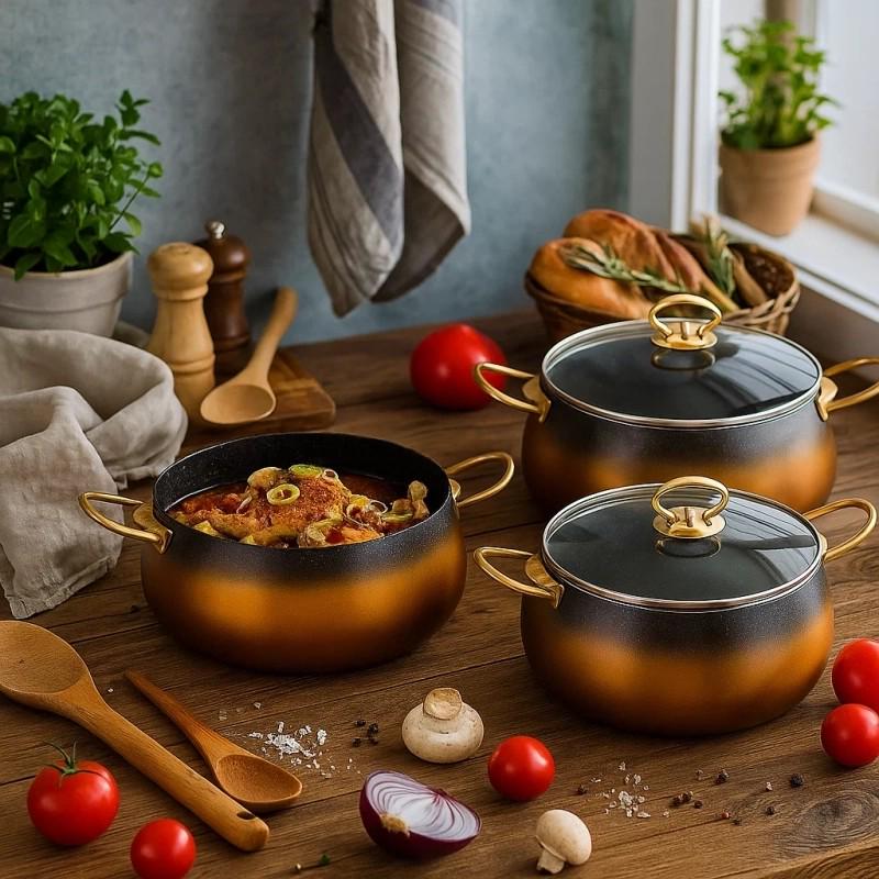 Набір посуду Edenberg EB-12925 з антипригарним мармуровим покриттям та турбо індукційним дном 6 пр. (27779462) - фото 2 Набір посуду Edenberg EB-12925 з антипригарним мармуровим покриттям та турбо індукційним дном 6 пр. (27779462) - фото 2