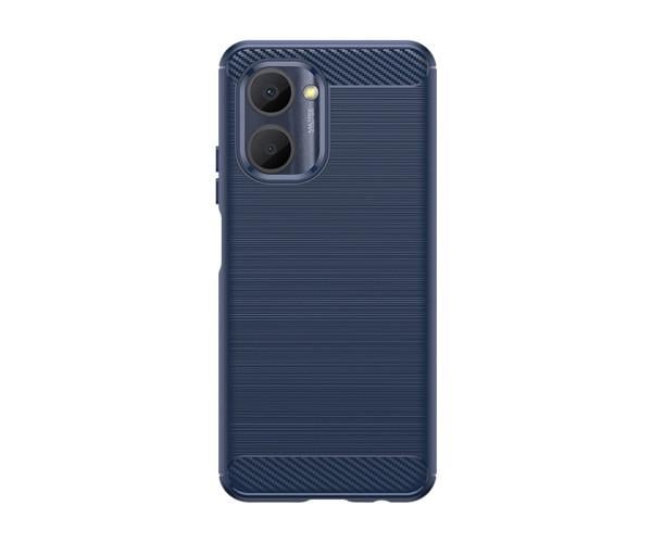 Чехол накладка Polished Carbon для Realme C30 / C30s / Narzo 50i Prime Синий