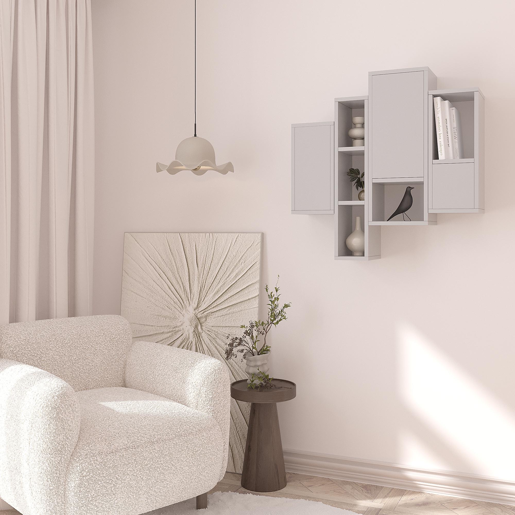 Полиця навісна настінна ПК-10 800х800х235 мм Сірий