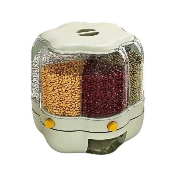 Диспенсер для сыпучих продуктов 30х27х33 см с прозрачной крышкой Зеленый