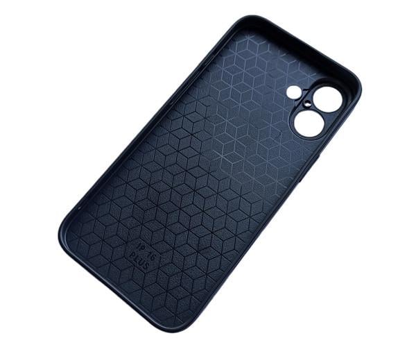 Кожаный чехол - накладка X&E для iPhone 16 с металлической вставкой Серый - фото 3