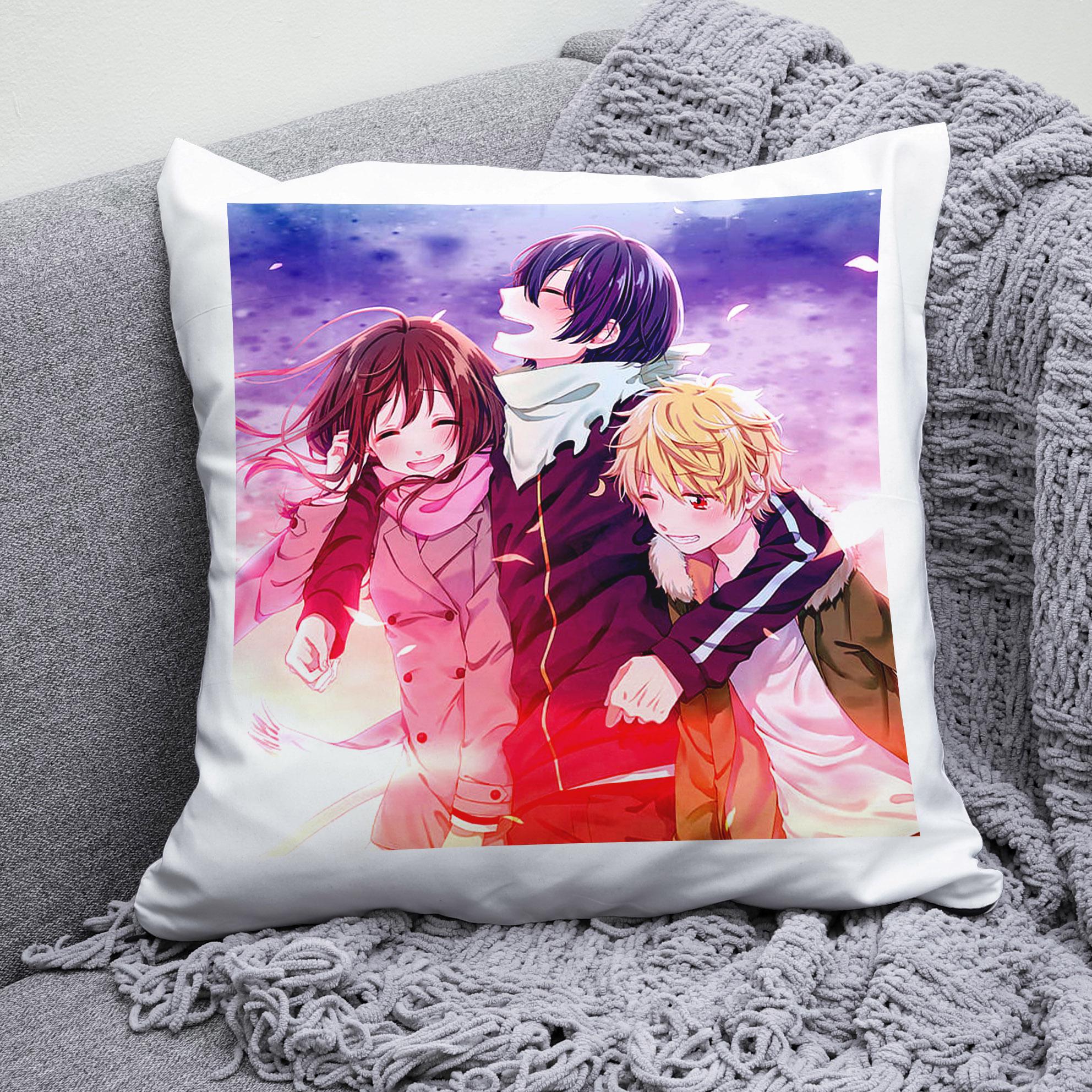 Плюшева подушка квадрат з принтом аниме Норагамі Бездомний бог Noragami