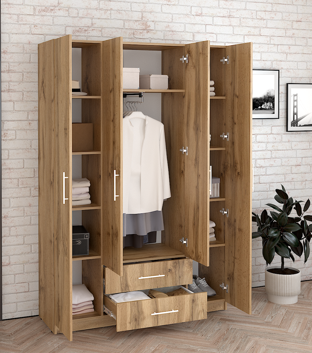 Шафа Стандарт 2/4 1286х1900х416 мм Дуб аппалачі - фото 2 Шафа Стандарт 2/4 1286х1900х416 мм Дуб аппалачі - фото 2