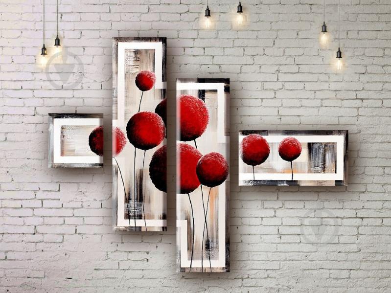 Модульная картина акрилом цветы ArtStar MHM17_4_086 размер 100 х 110 см