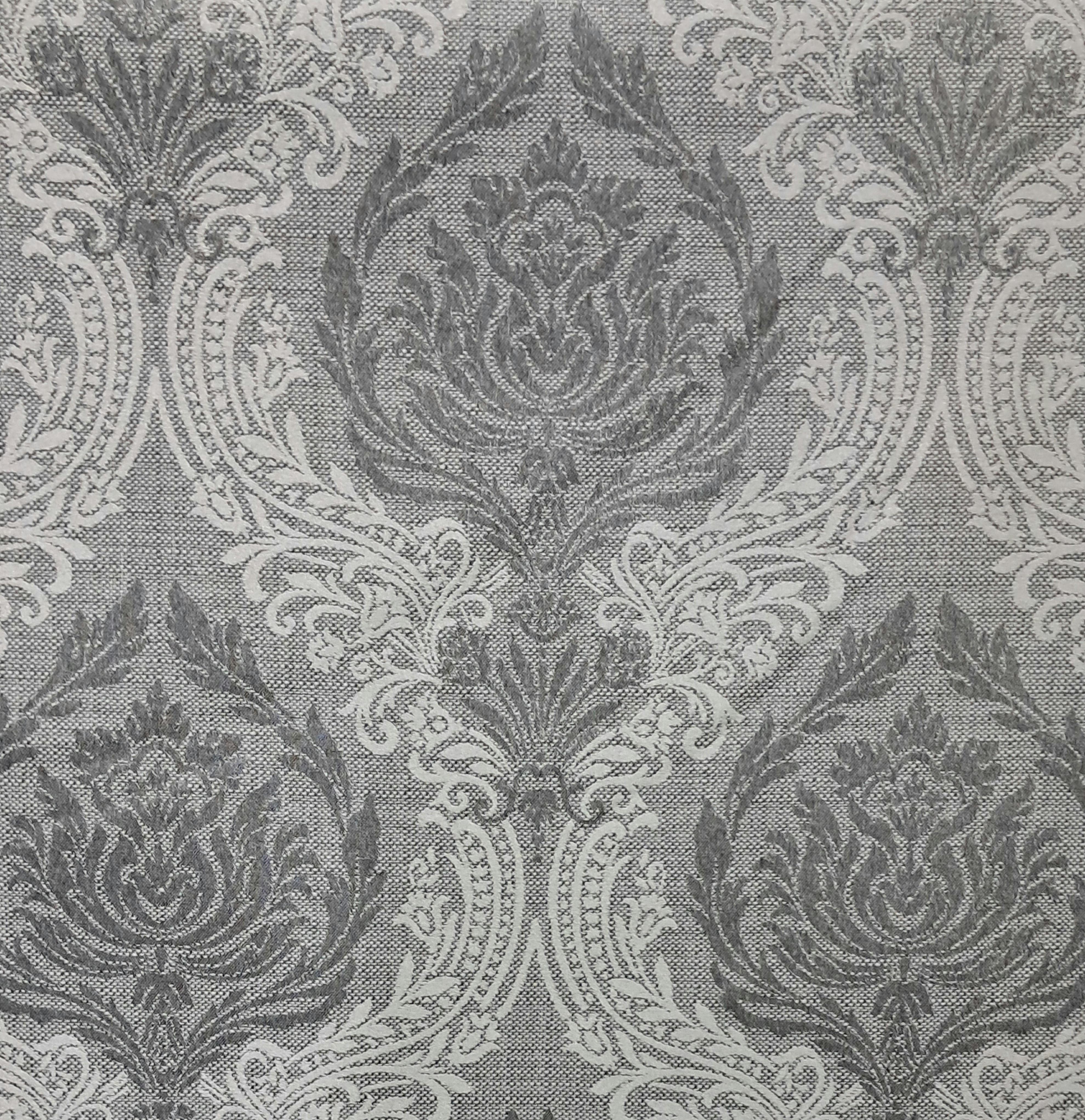 Штора Королевский лен с узором Корона 270х200 см Серый - фото 2 Штора Королевский лен с узором Корона 270х200 см Серый - фото 2