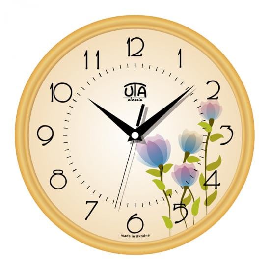 Часы настенные UTA Classic Цветущий лен 30x30 см Yellow (118055)