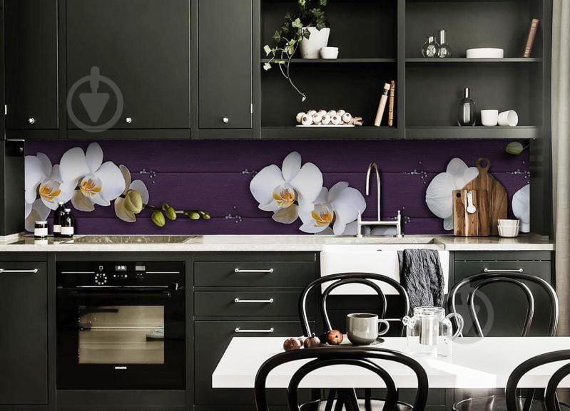 Скинали на кухню Zatarga «Орхидеи Крупные» 600х2500 мм виниловая 3Д наклейка кухонный фартук самоклеящаяся Z180750 Скинали на кухню Zatarga «Орхидеи Крупные» 600х2500 мм виниловая 3Д наклейка кухонный фартук самоклеящаяся Z180750