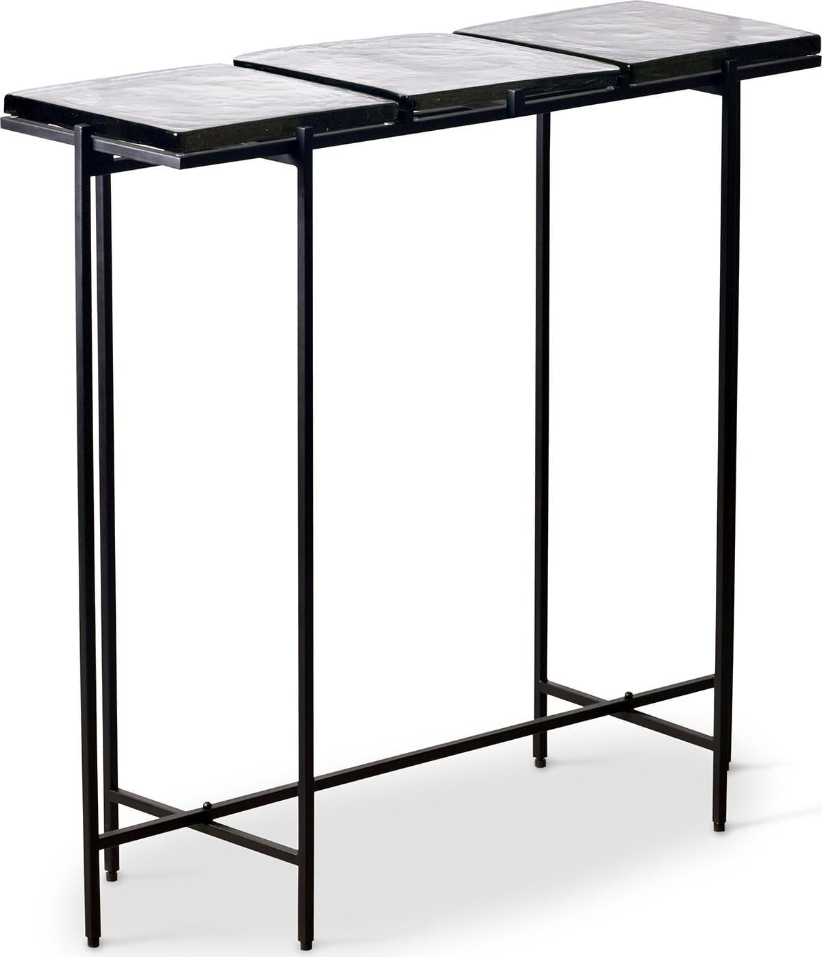 Консольный стол Slab 90х30 см Casted glass black base (16078)