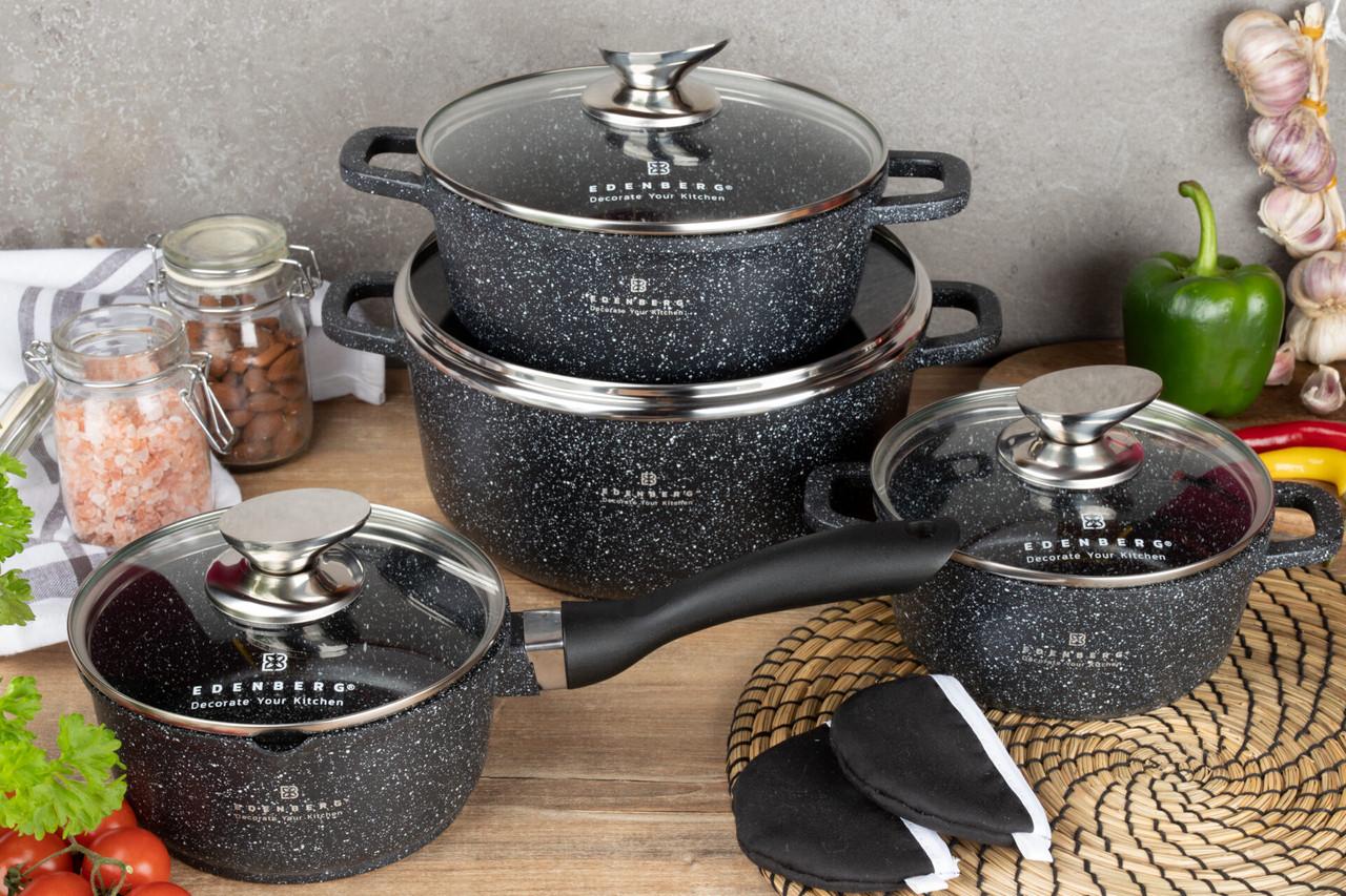 Набір каструль Edenberg із гранітним антипригарним покриттям 8 пр. (EB-8143) - фото 7