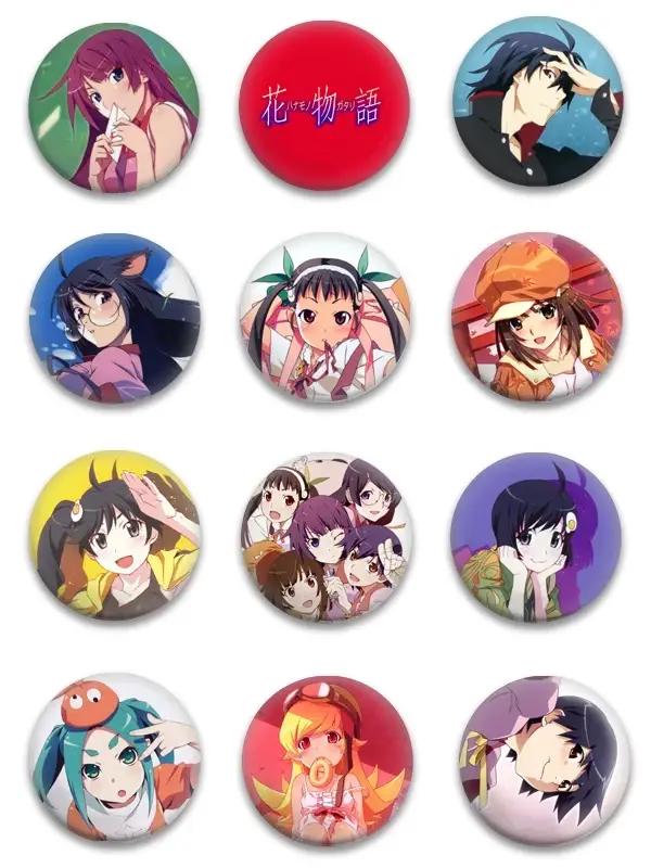 Комплект значків Ранобе Bakemonogatari 12 шт. (NZN00016)