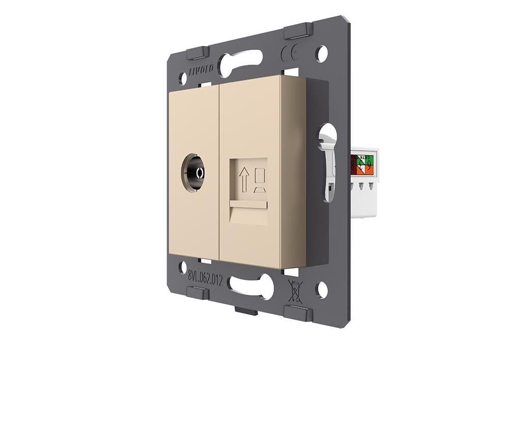 Розетка комп’ютерна LIVOLO RJ-45/ТВ настінна дизайнерська Золотий (VL-FCCP/FCTV-2AP) Розетка комп’ютерна LIVOLO RJ-45/ТВ настінна дизайнерська Золотий (VL-FCCP/FCTV-2AP)