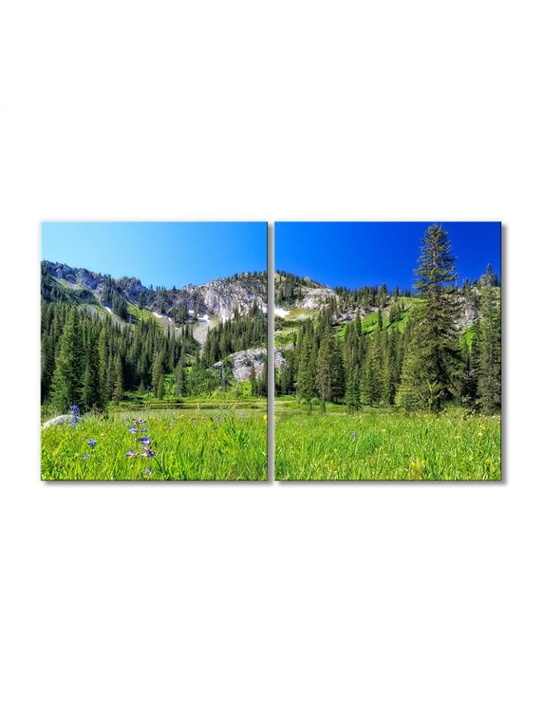Картина модульная Природа горы елки 2 модуля 120x180 см