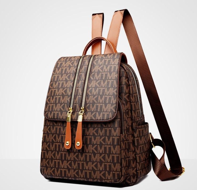 Женский рюкзак с двумя молниями и брелком Зебры