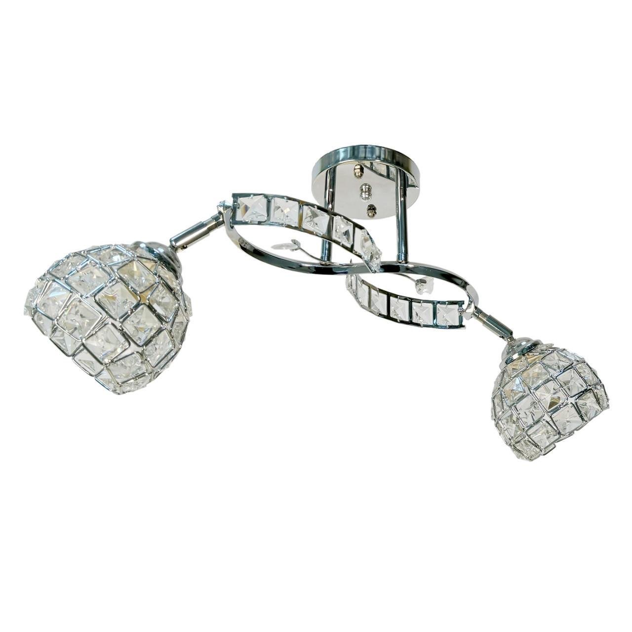 Люстра потолочная на 2 плафона Sirius Ю 5257/2 Хром