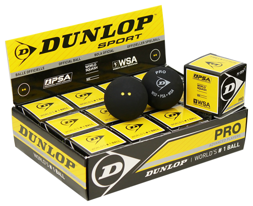 Мяч для сквоша Dunlop PRO 2 желтые точки (700108PRO) - фото 3