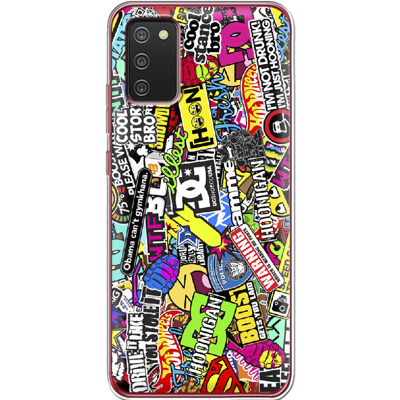 Чохол BoxFace Samsung A025 Galaxy A02S Multicolored Inscriptions Прозорий силікон (41511-up880-41511)