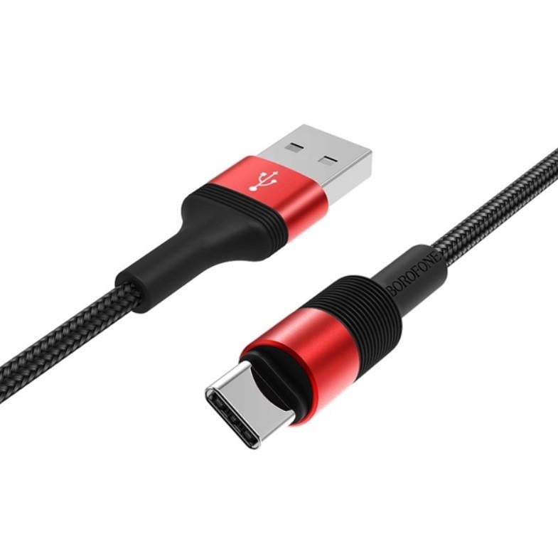 Кабель Borofone BX21 USB/Type-C 3A/1 м Red Кабель Borofone BX21 USB/Type-C 3A/1 м Red