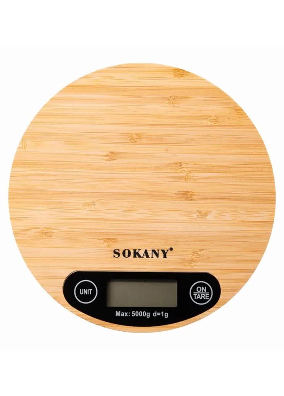Весы кухонные электронные Sokany SK-19024 дерево до 5 кг с LCD-дисплеем (31181247)