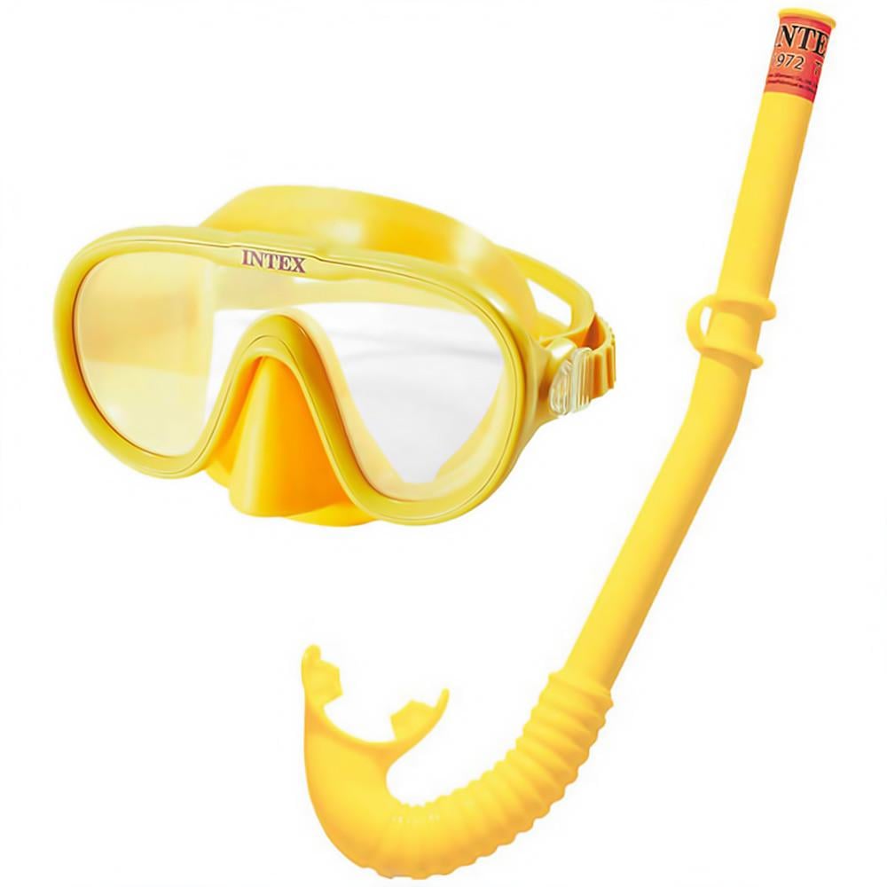 Маска для плавания детская Intex с трубкой от 8 лет Желтый (32308786)