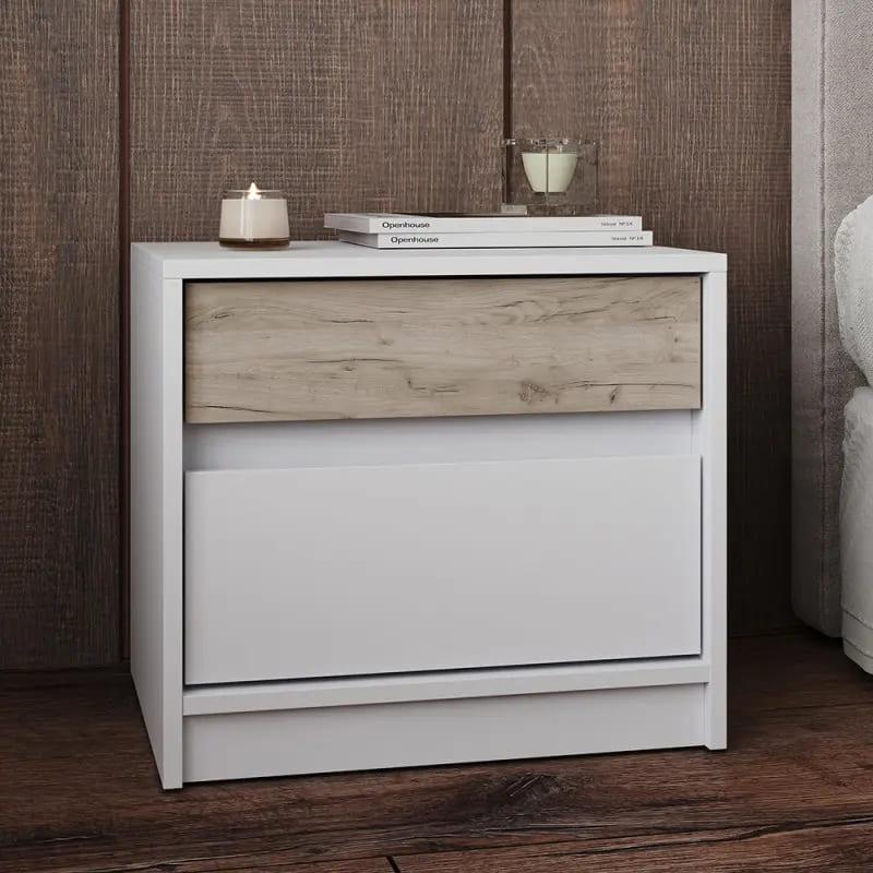 Тумба прикроватная Эверест Стайл-500 50,2х39х44,2 см Нимфея Альба/Дуб краф серый (DTM-071161)