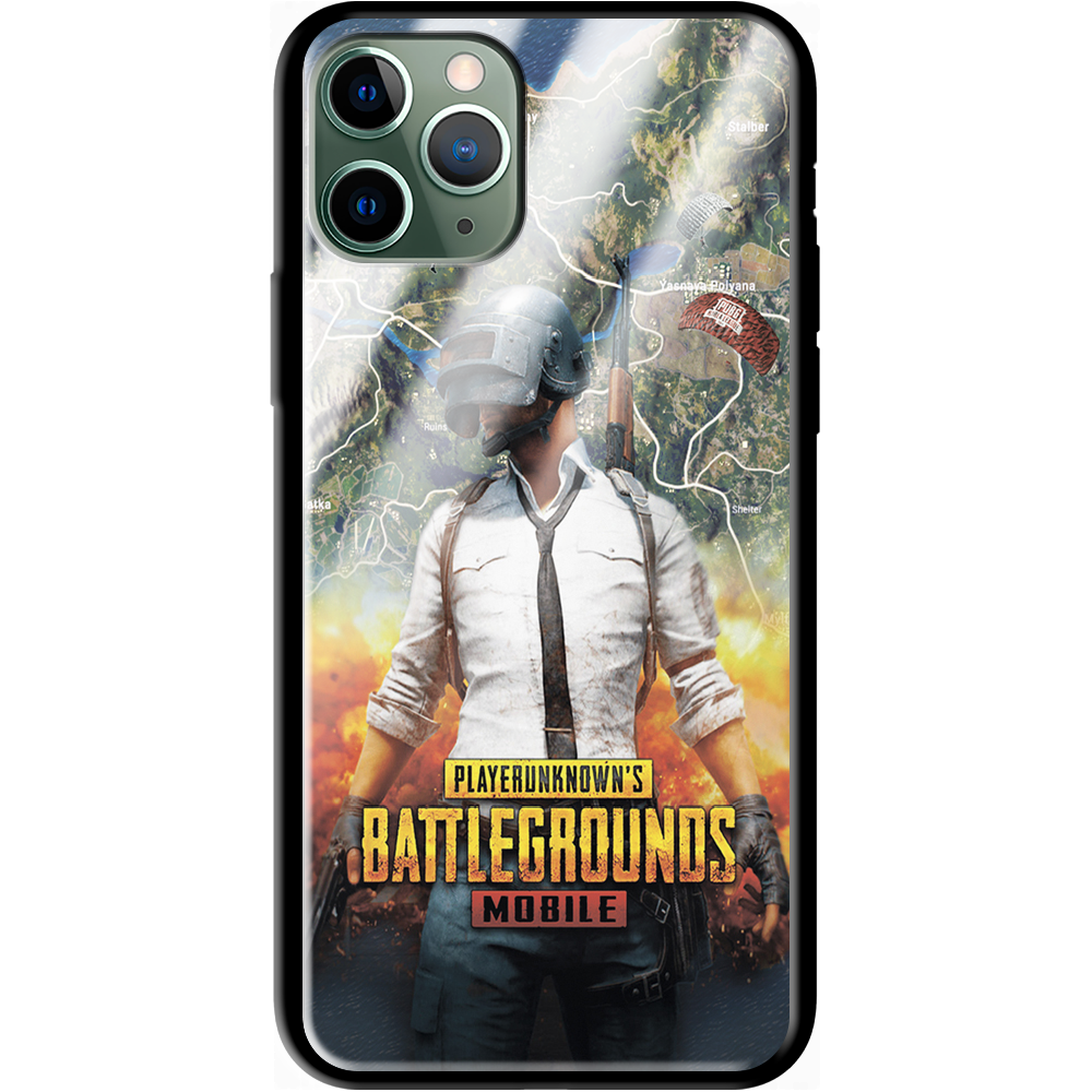 Чехол Boxface iPhone 11 Pro PUBG Mobile Черный силикон со стеклом (38189-up2309-38346)