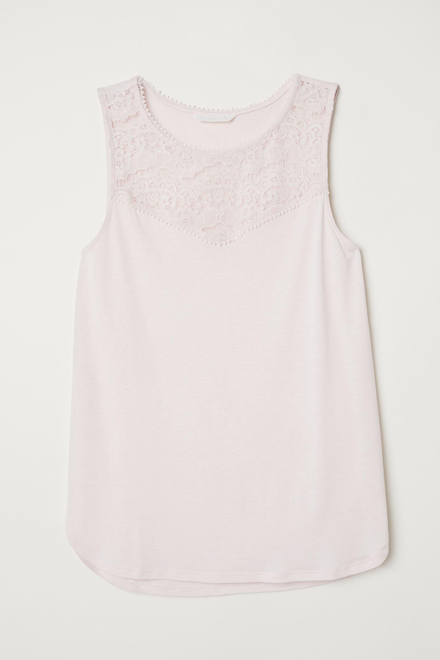 Майка женская с кружевом XS Светло-розовый (6134597abr)