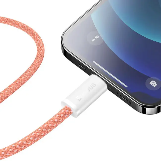 Кабель BASEUS Dynamic Series Fast Charging Cable Type-C to Lightning CALD000107 20W 2 м Orange - фото 4