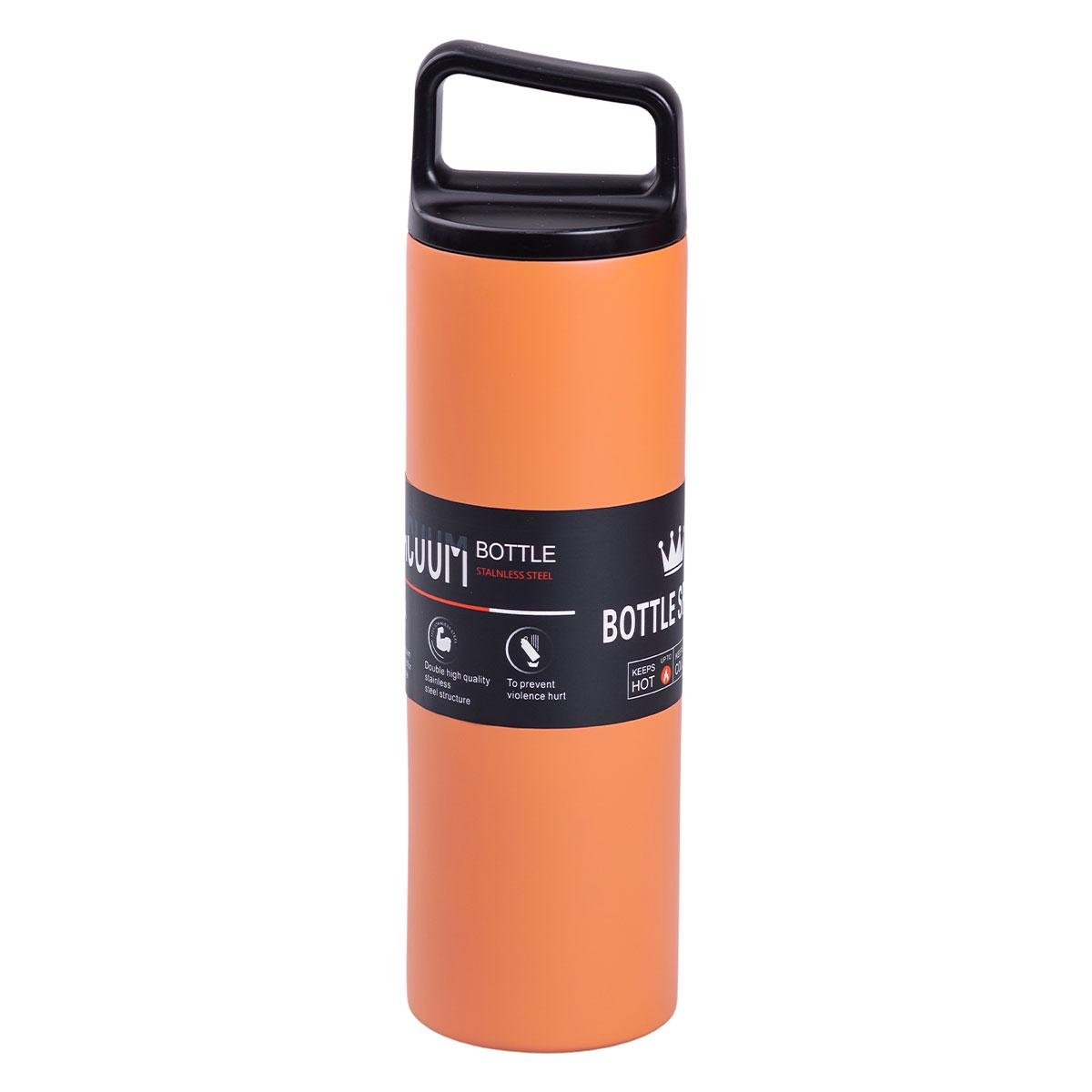 Термос металлический Bottle Sport с ручкой из нержавеющей стали 0,5 л Оранжевый (3368)