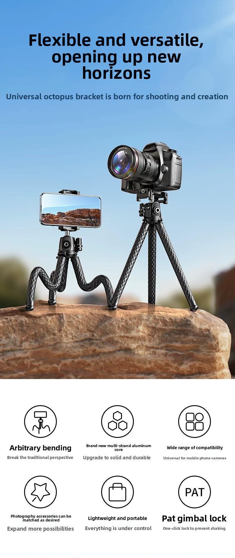 Штатив телескопічний Ugreen 360° алюмінієвий 287 мм (29657155) - фото 2