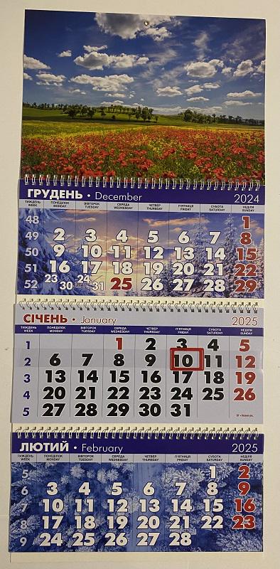Календарь настенный квартальный 2025 г Украинские просторы №70 3 пружины (202514) Календарь настенный квартальный 2025 г Украинские просторы №70 3 пружины (202514)