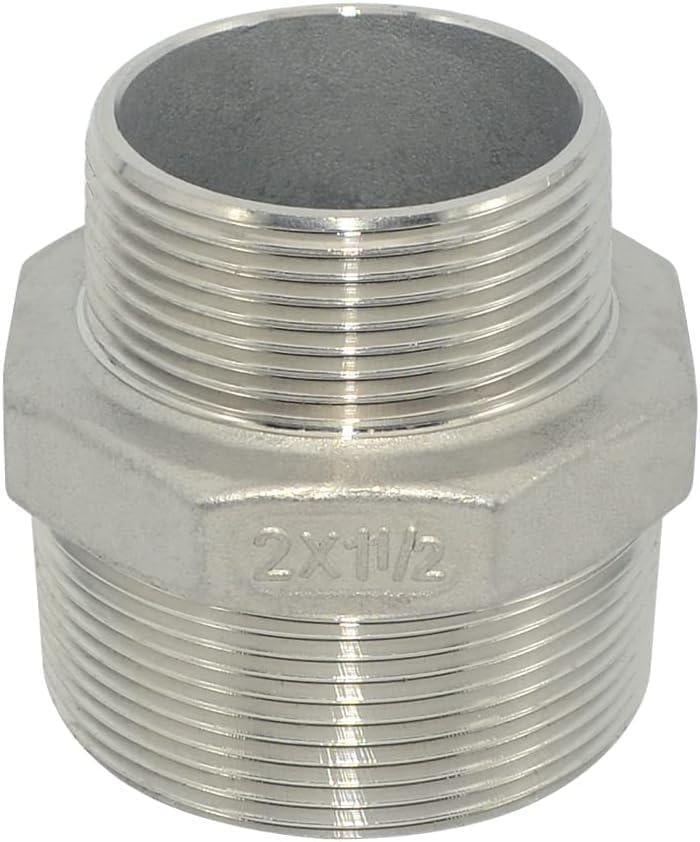 Ниппель редукционная наружная резьба 2 1/2" х 2" нержавеющая сталь AISI316 (27615489)