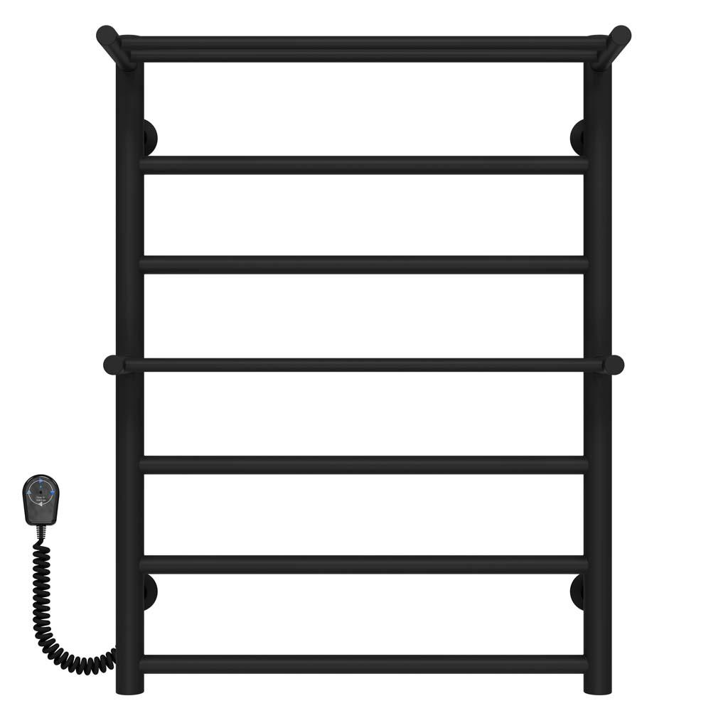 Полотенцесушитель электрический Deffi Терма Плюс П7 EF16 левое подключение нержавеющая сталь 500х700 мм Черный (C.TA.70.50.7.EBL5)