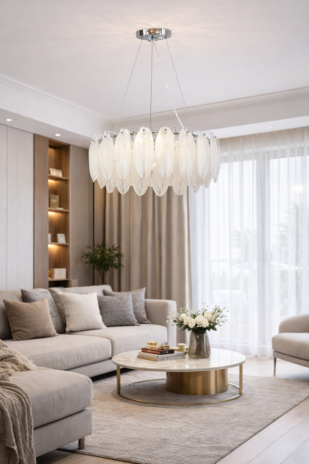 Люстра Bianca Feather на 8 ламп E14 (2072/600CH)